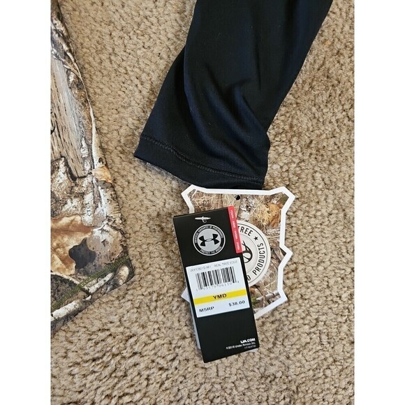 Under Armour Foil Logo hunting T-shirt youth MEDIUM Reel Tree Edge NEW $38 - Picture 3 of 6